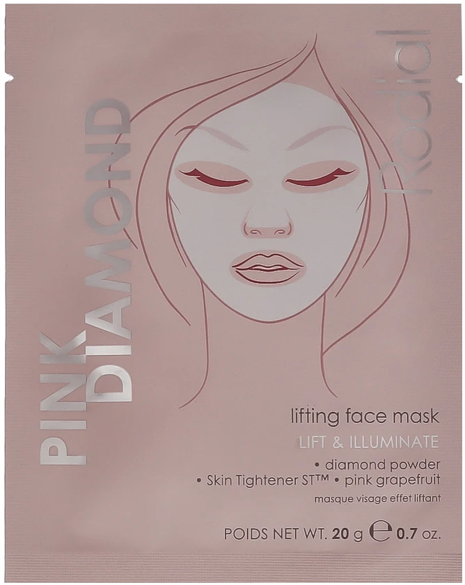 Rodial Rožinė Diamond Lifting Sheet Mask Face, 20 g