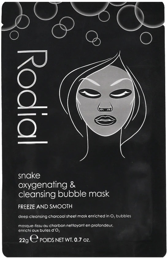 Rodial Snake Bubble Mask deguonies suteikianti ir valanti burbulinė lakštinė veido kaukė, 22 g