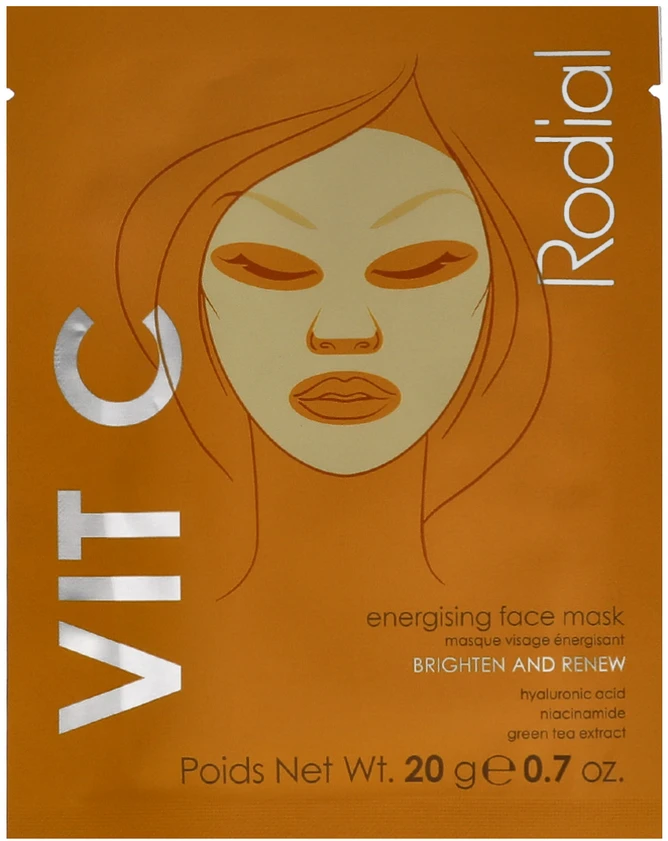 Rodial Vit C Cellulose Sheet Mask energizuojanti, šviesinanti ir atkurianti lakštinė veido kaukė, 20 ml