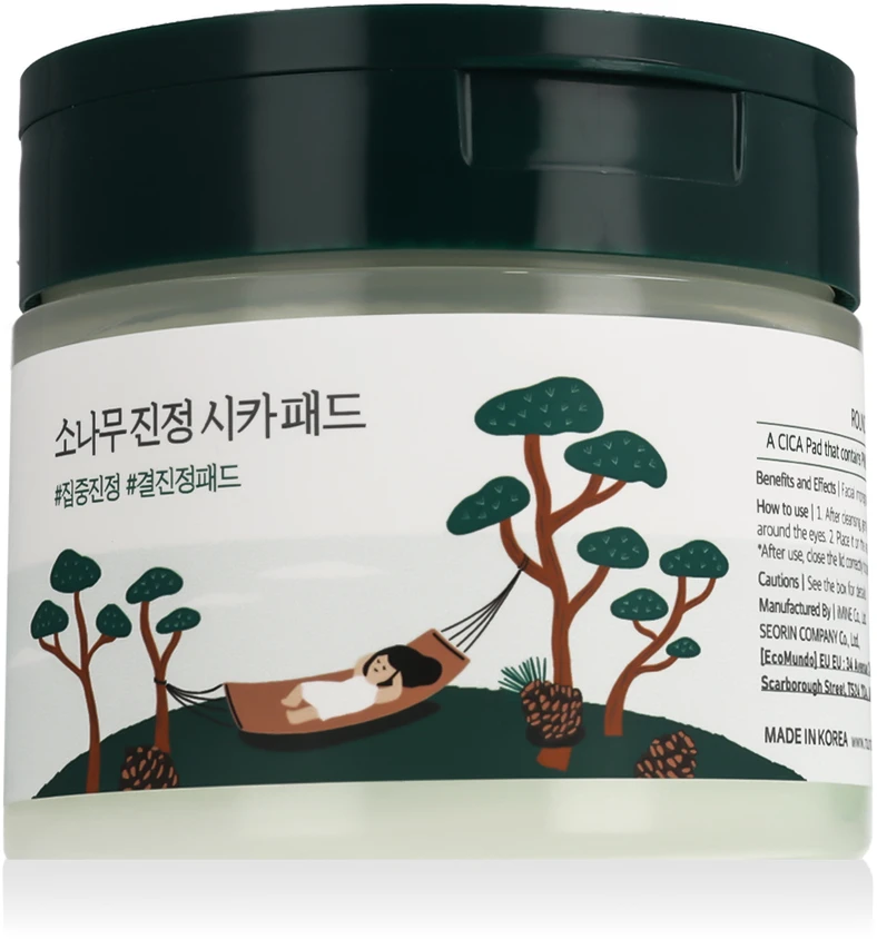 „Round Lab“ raminamieji tonizuojantys tamponai „Pine“ (raminantys „Cica Pad“ įklotai) 50 vnt.