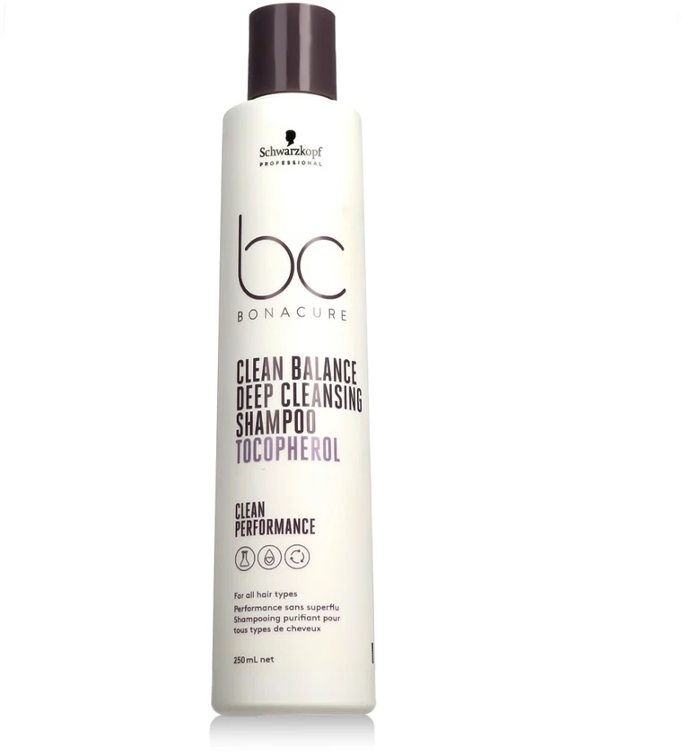Giliai valantis šampūnas Schwarzkopf Bonacure Clean Balance Deep Cleansing Šampūnas Tocopherol 250ml