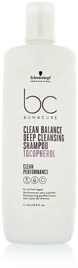Giliai valantis šampūnas Schwarzkopf Bonacure Clean Balance Deep Cleansing Šampūnas Tocopherol 1000ml