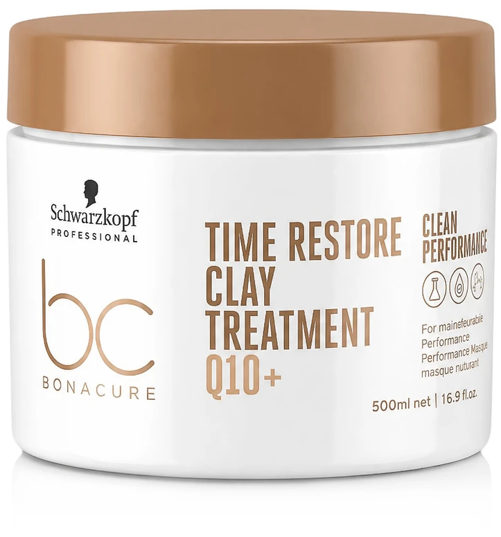 Intensyvaus poveikio kaukė Schwarzkopf Professional Bonacure Q10 Time Restore Clay Treatment 500ml