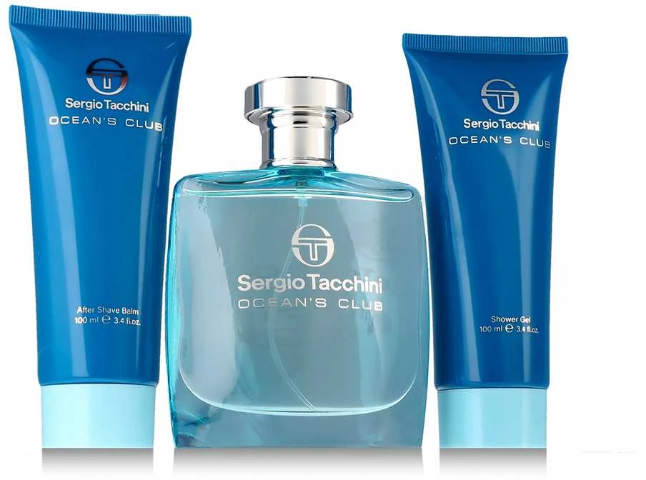 Sergio Tacchini Ocean´s Club rinkinys vyrams (EDT, 100 ml + dušo želė, 100 ml + balzamas po skutimosi, 100 ml)