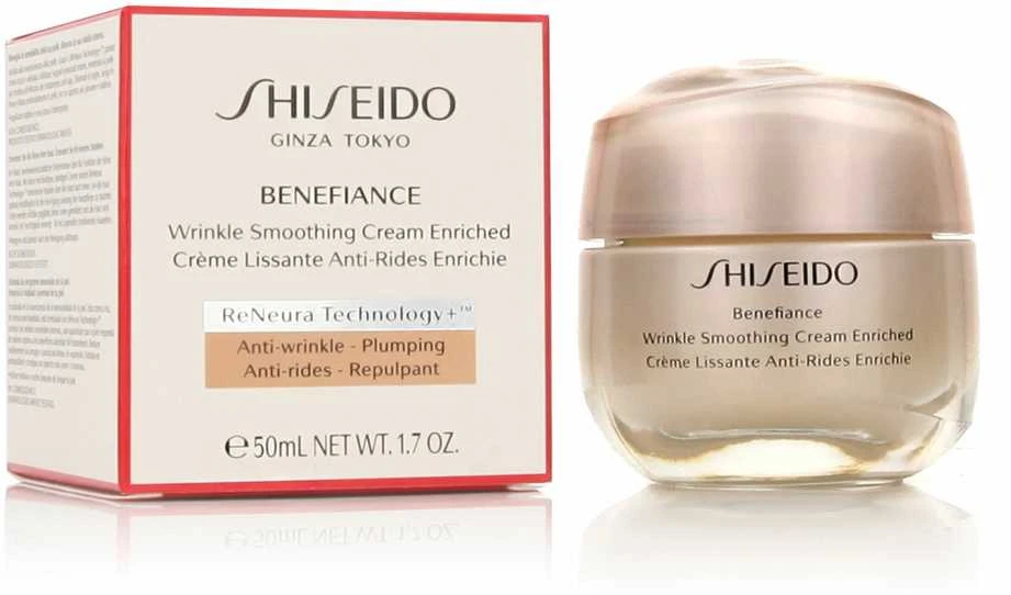 „Shiseido Benefiance“ raukšles lyginantis praturtintas dieninis veido kremas nuo raukšlių, 50 ml