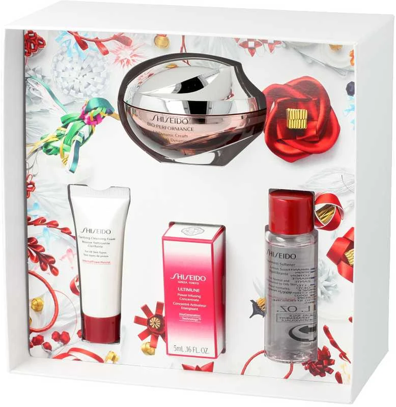 „Ginza Tokyo“ rinkinys „Shiseido“: „Bio-Performance“ – „Liftdynamic“, liftingo, kreminis, veidui, 50 ml + „Benefiance“, valomosios, valomosios putos
