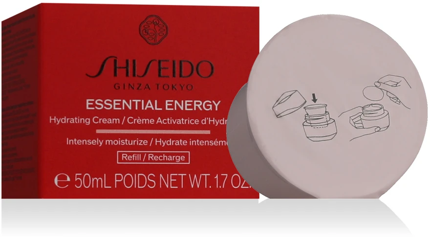 Shiseido Essential Energy Hydrating Day Kreminis For Face SPF 20 Refill Papildomas, 50 ml