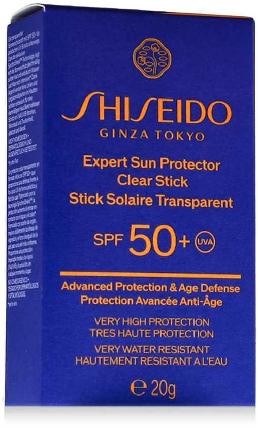 Shiseido Expert Sun Protector Clear Stick SPF 50+ apsauginis pieštukinis kremas nuo saulės sausai, riebiai, normaliai odai, 20 g