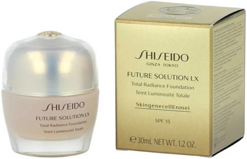 „Shiseido Future Solution LX Radiant Finish Kreminis“ makiažo pagrindas „03 Golden SPF 15“, 30 ml