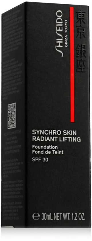 „Shiseido Synchro Skin Radiant Lifting“ skystas makiažo pagrindas, 510 Suede SPF 30, 30 ml