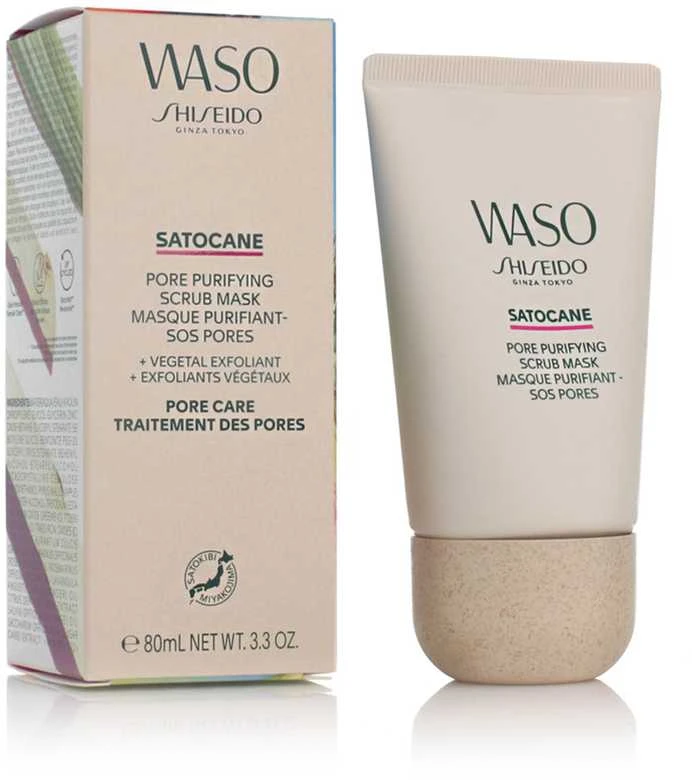 Shiseido Waso Satocane Pore Purifying Scrub Mask šveičiamoji veido kaukė, 80 ml