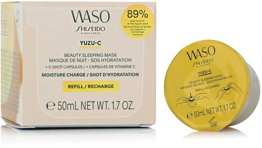 Shiseido Waso Yuzu-C Beauty Sleeping Mask-Refill drėkinanti naktinė veido kaukė-papildymas, 50 ml