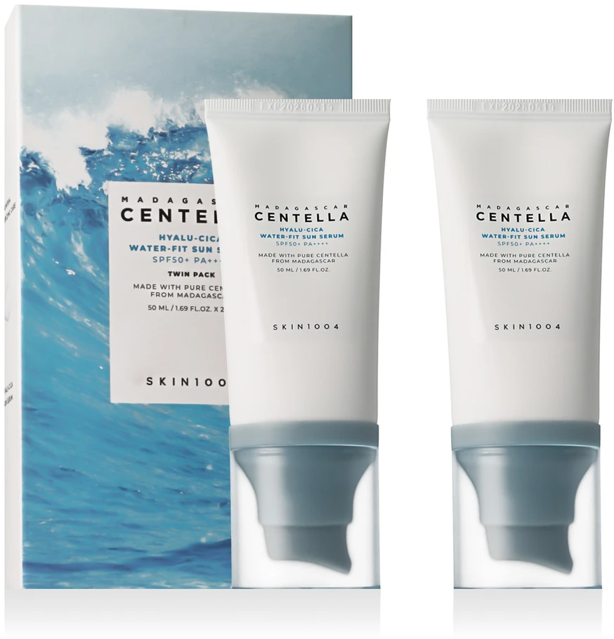SKIN 1004 Skin1004 Madagascar Centella Hyalu-Cica Vanduo-Fit Sun Serum 50ml veido serumas 2 vnt pakuotė