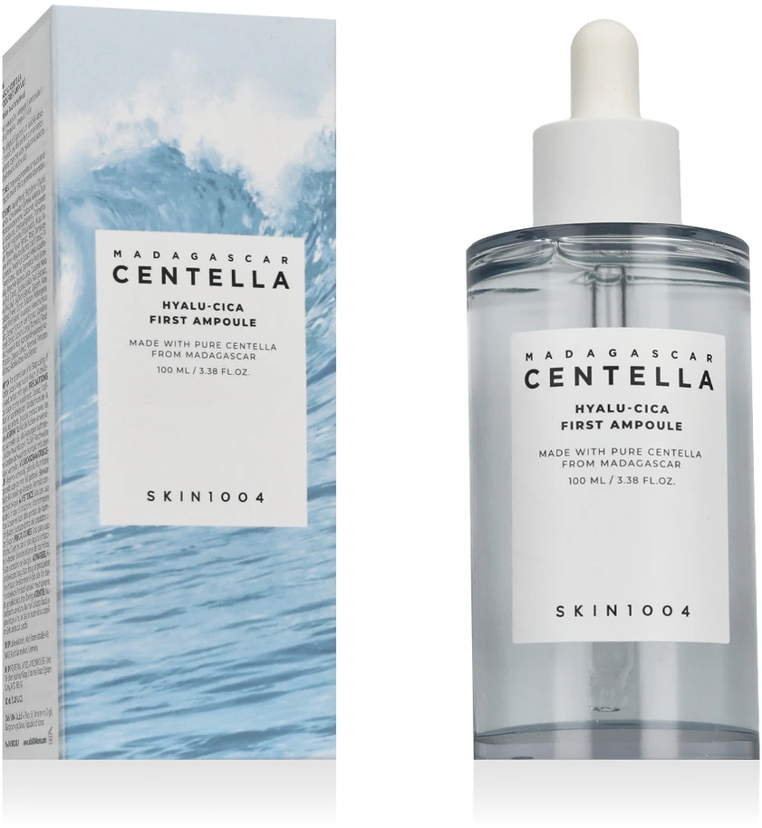 SKIN1004 Madagascar Hyalu-Cica First Ampoule Drėkinanti veido ampulė su centele ir hialurono rūgštimi, 100 ml