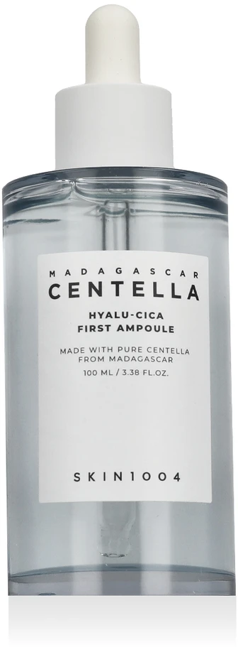 SKIN1004 Madagascar Hyalu-Cica First Ampoule Drėkinanti veido ampulė su centele ir hialurono rūgštimi, 100 ml