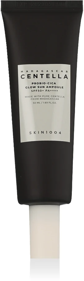 SKIN1004 Madagascar Centella Probio-Cica Glow Sun Ampoule SPF 50+ dieninė veido priežiūros priemonė, 50 ml