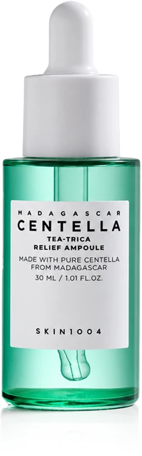 SKIN1004 Madagascar Centella Tea-Trica Relief Ampoule veido serumas su arbatmedžiu probleminei odai, 30 ml