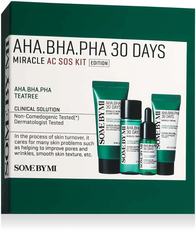 Some By Mi 30 Days Miracle odos priežiūros rinkinys su AHA/BHA/PHA rūgštimis