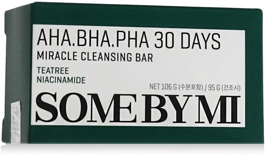 Some By Mi AHA BHA PHA 30 Days Miracle Cleansing Bar kietas prausiklis veidui su rūgštimis, 106 g