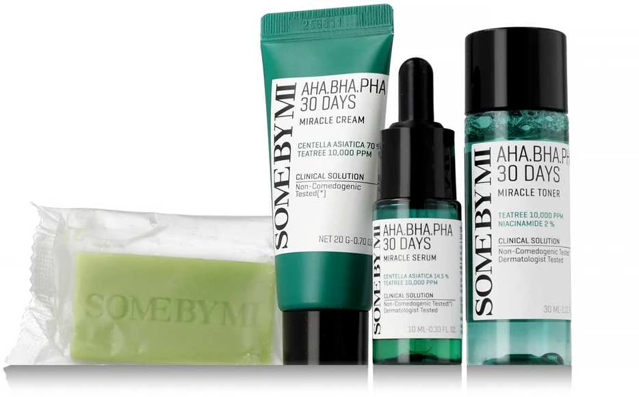 Kosmetikos rinkinys SOME BY MI AHA-BHA-PHA 30 DAYS MIRACLE STARTER KIT [Cleansing Bar 30g, Toneris 30ml, Serum 10ml, Kreminis 20g]