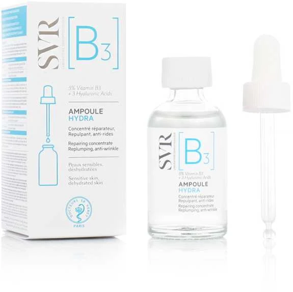 SVR Ampoule Hydra Repairing Concentrate Koncentratas veidui nuo raukšlių jautriai, dehidratuotai ir brandžiai odai, 30 ml