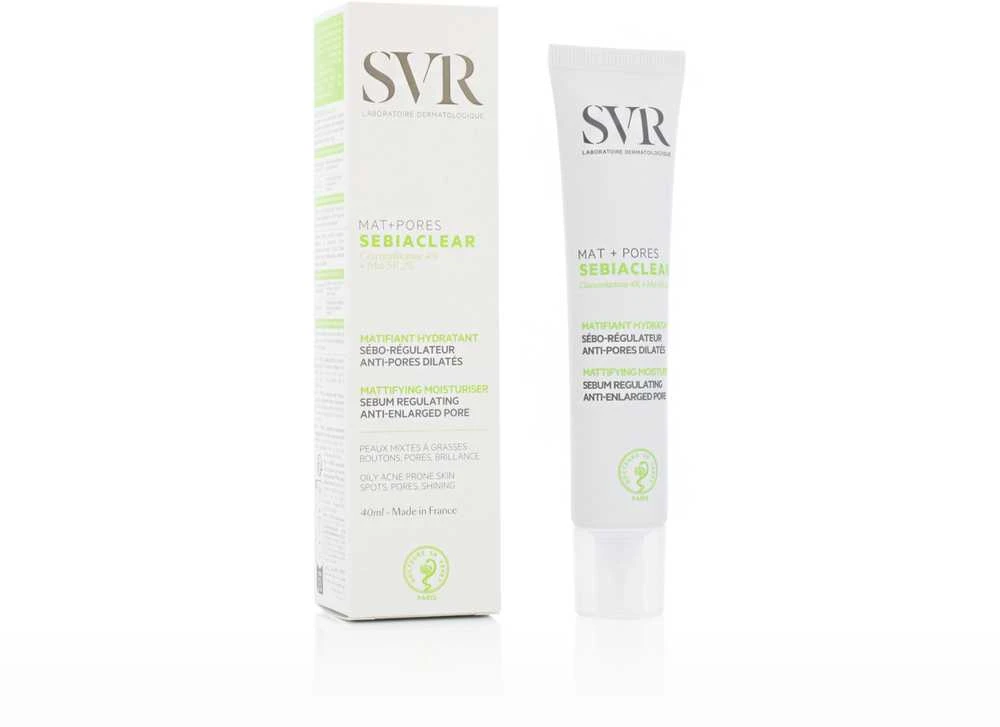 Svr Sebiaclear Kreminis Mat+Pores matizuojantis, poras mažinantis veido kremas, 40 ml