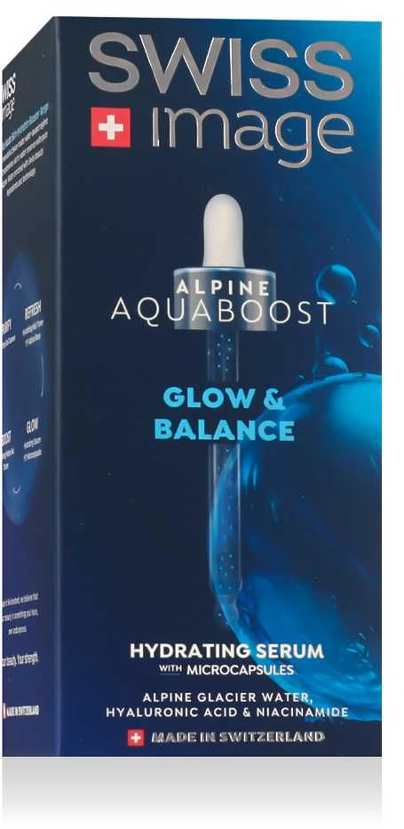 Swiss Image Alpine Aquaboost Glow & Balance Hydrating Serum veido serumas, 30 ml