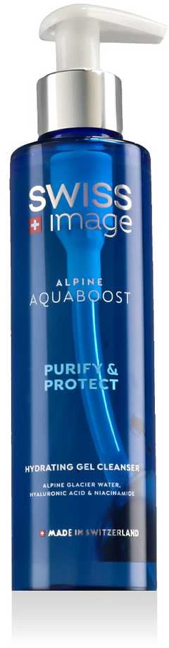 Swiss Image Alpine Aquaboost Purify & Protect Hydrating Gel Valiklis gelinis veido prausiklis, 200 ml