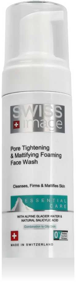 Swiss Image Essential Care Pore Tightening & Mattifying Foaming Face Wash putojantis prausiklis mišriai ir riebiai veido odai, 150 ml