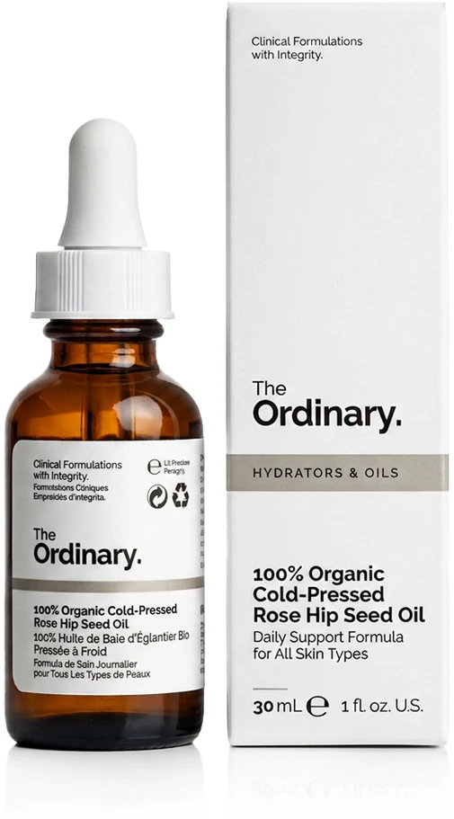 The Ordinary 100% Organic Rose Hip Seed Oil 100% tyras, šalto spaudimo erškėtuogių aliejus, 30 ml