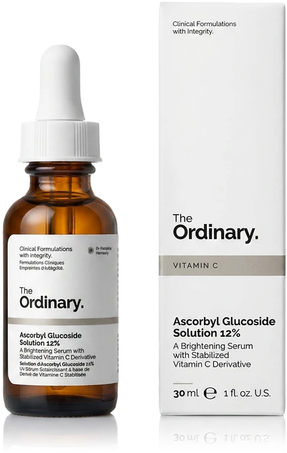 The Ordinary Ascorbyl Glucoside Solution 12% šviesinantis veido serumas, 30 ml