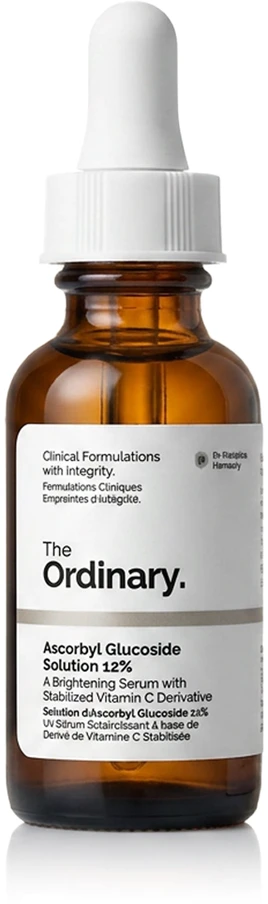 The Ordinary Ascorbyl Glucoside Solution 12% šviesinantis veido serumas, 30 ml