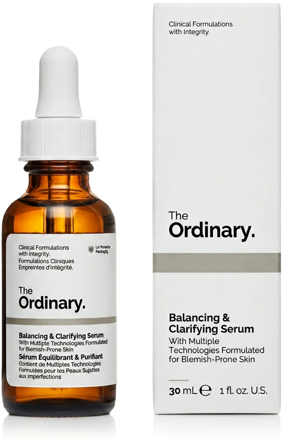 The Ordinary Balancing & Gaivinantis Serum skaistinantis serumas į dėmes linkusiai veido odai, 30 ml