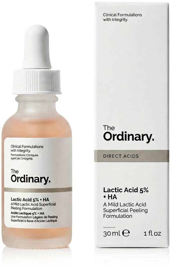 The Ordinary Lactic Acid 5% + HA 2% šveičiamoji priemonė veidui, 30 ml