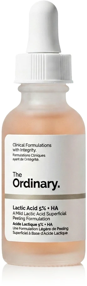 The Ordinary Lactic Acid 5% + HA 2% šveičiamoji priemonė veidui, 30 ml