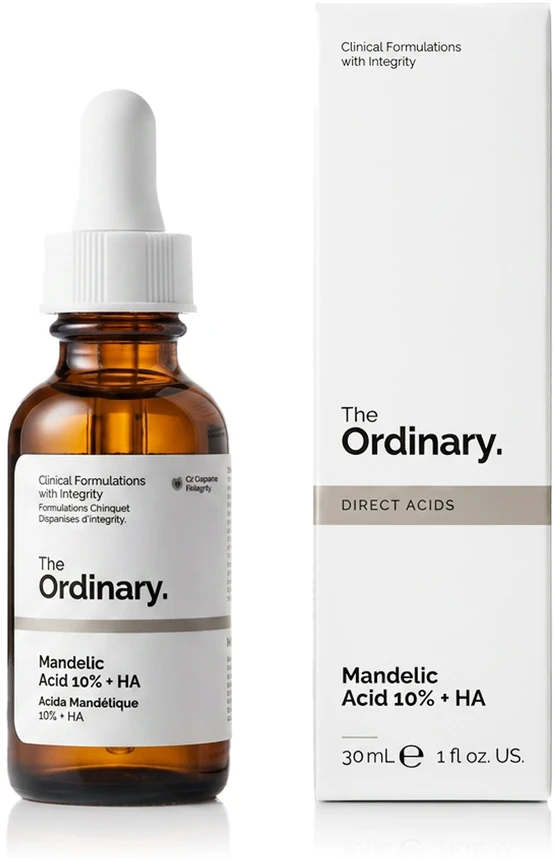The Ordinary Mandelic Acid 10% + HA šveičiamoji priemonė veidui, 30 ml