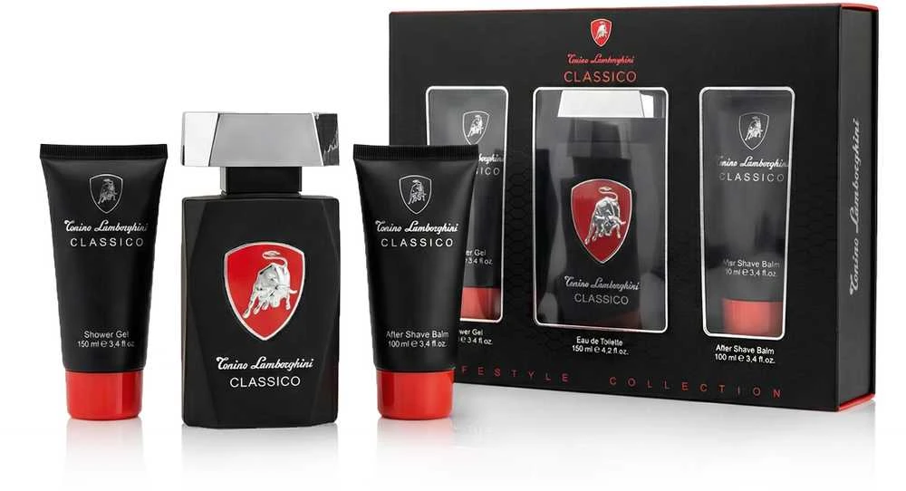 rinkinys Tonino Lamborghini Classic Tualetinis vanduo 125ml + Purškiamasis gelis 100ml + Balzamas po skutimosi 100ml