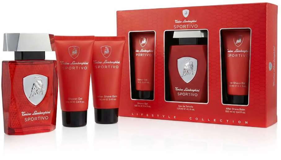 Rinkinys Tonino Lamborghini Sportivo Tualetinis vanduo 125ml Purškiamasis gelis 100ml Balzamas po skutimosi 100ml