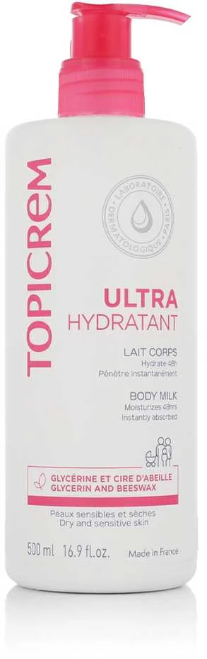 Topicrem Ultra-Moisturizing Body Milk drėkinamasis kūno pienelis, 500 ml