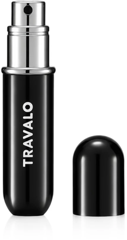 Travalo Classic Juodas pildomas kvepalų buteliukas (atomaizeris), 5 ml
