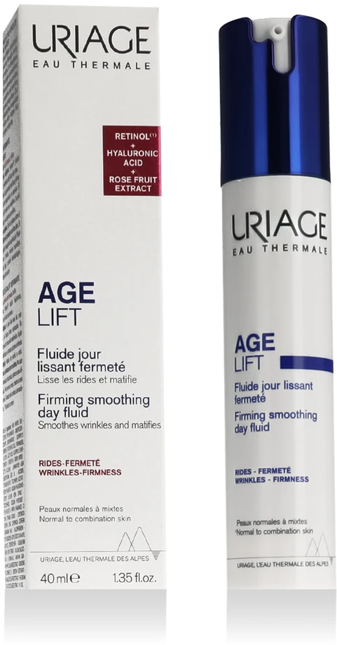Uriage Age Lift Firming Smoothing Day Fluid stangrinamasis dieninis fluidas nuo raukšlių, 40 ml