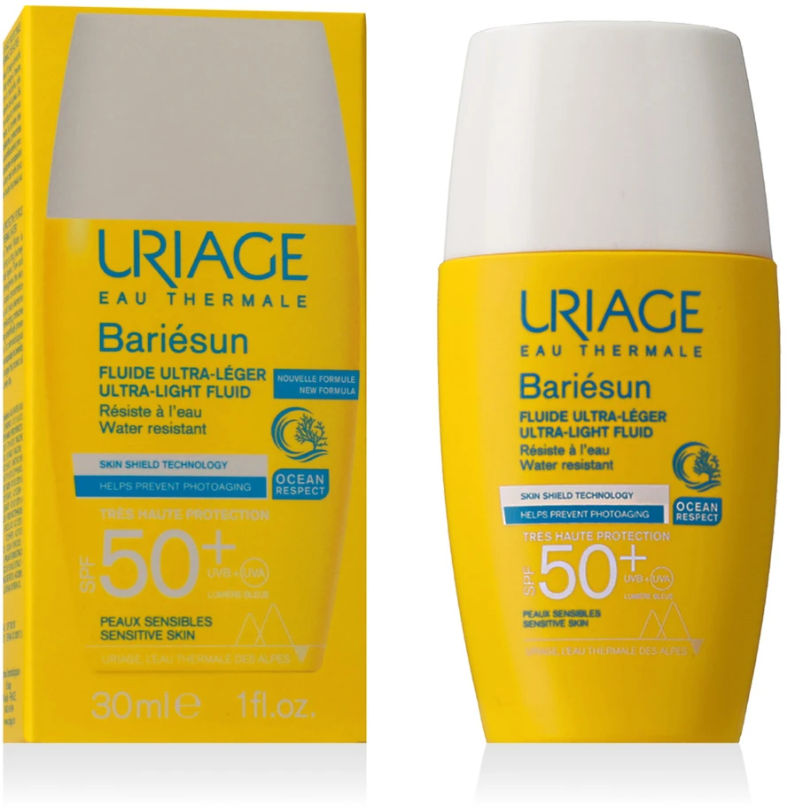 Uriage Bariesun Ultra-Light Fluid SPF 50+ apsauginis fluidas veidui, 30 ml