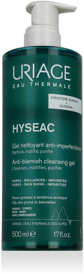 Uriage Hyseac Anti-Blemish Cleansing Gel valomasis veido gelis riebiai odai, 500 ml