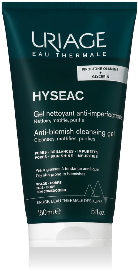 Uriage Hyséac Anti-Blemish Cleansing Gel valomasis veido gelis riebiai odai, 150 ml