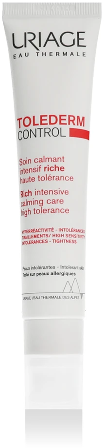 Uriage Tolederm Control Rich Soothing Care veido kremas jautriai odai, 40 ml