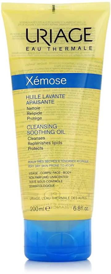 Uriage Xémose Cleansing Soothing Oil valomasis aliejus sausai odai veidui ir kūnui, 200 ml