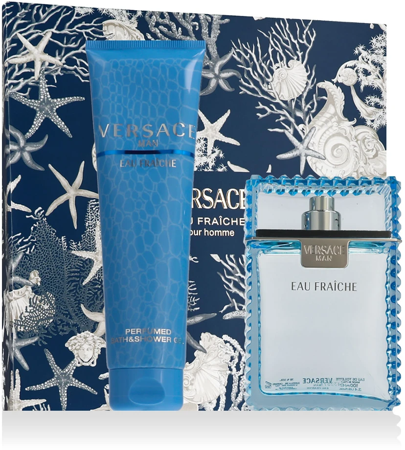 Versace Man Eau Fraiche EDT rinkinys vyrams (EDT 100 ml + Dušo želė 150 ml)