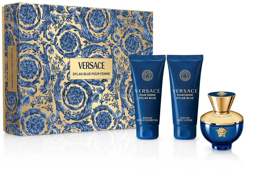 Kvepalų rinkinys moterims Versace Dylan Blue Pour Femme (EDP, 50 ml + kūno losjonas, 50 ml + dušo želė, 50 ml)