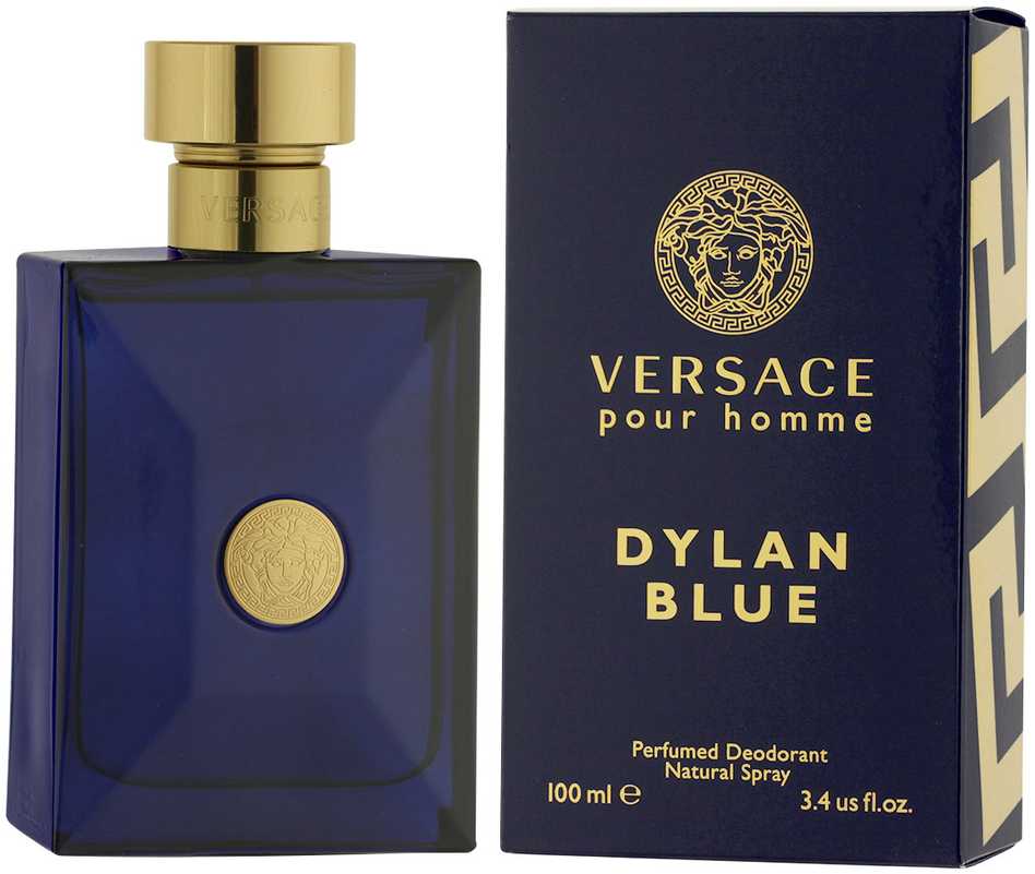 Versace Dylan Mėlyna Pour Homme Perfumed Dezodorantas Purškiklis purškiamas dezodorantas vyrams, 100 ml