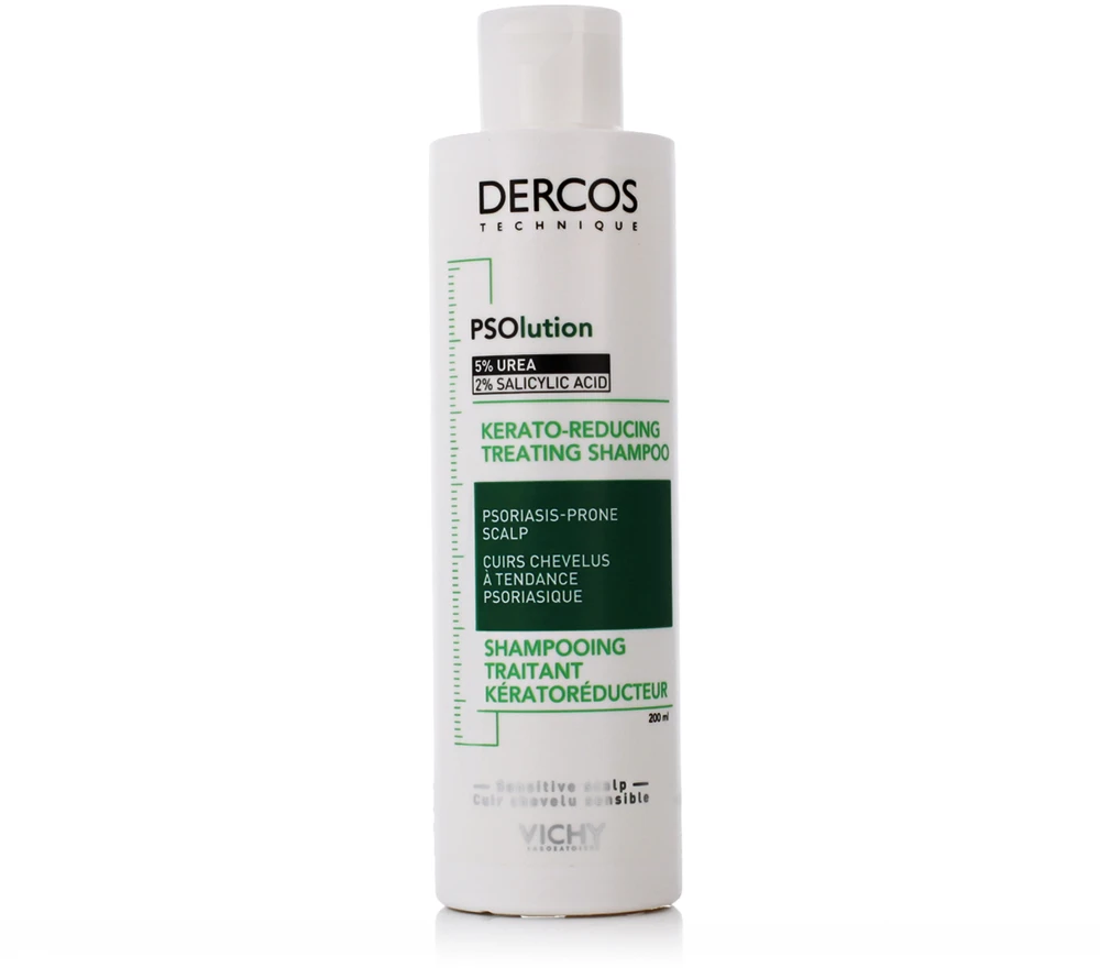 Plaukų šampūnas psoriazės pažeistai odai Vichy Dercos Psolution Shampoo Kerato-reducing Treatment, 200 ml